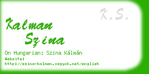 kalman szina business card