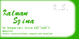 kalman szina business card